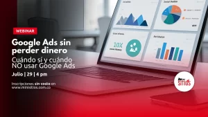 Google Ads sin perder dinero Dolores: “Gasté plata y no vendí”, “No entiendo Google Ads” Temas: Cuándo sí y cuándo NO usar Google Ads Tipos de campañas y para qué sirve cada una Errores que hacen perder dinero Presupuestos pequeños bien invertidos Cómo medir si una campaña funciona